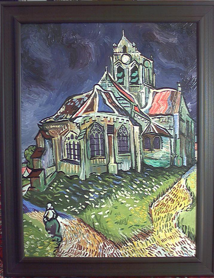 KOSTEL V AUVERS 80 x 60cm olej na plátně
